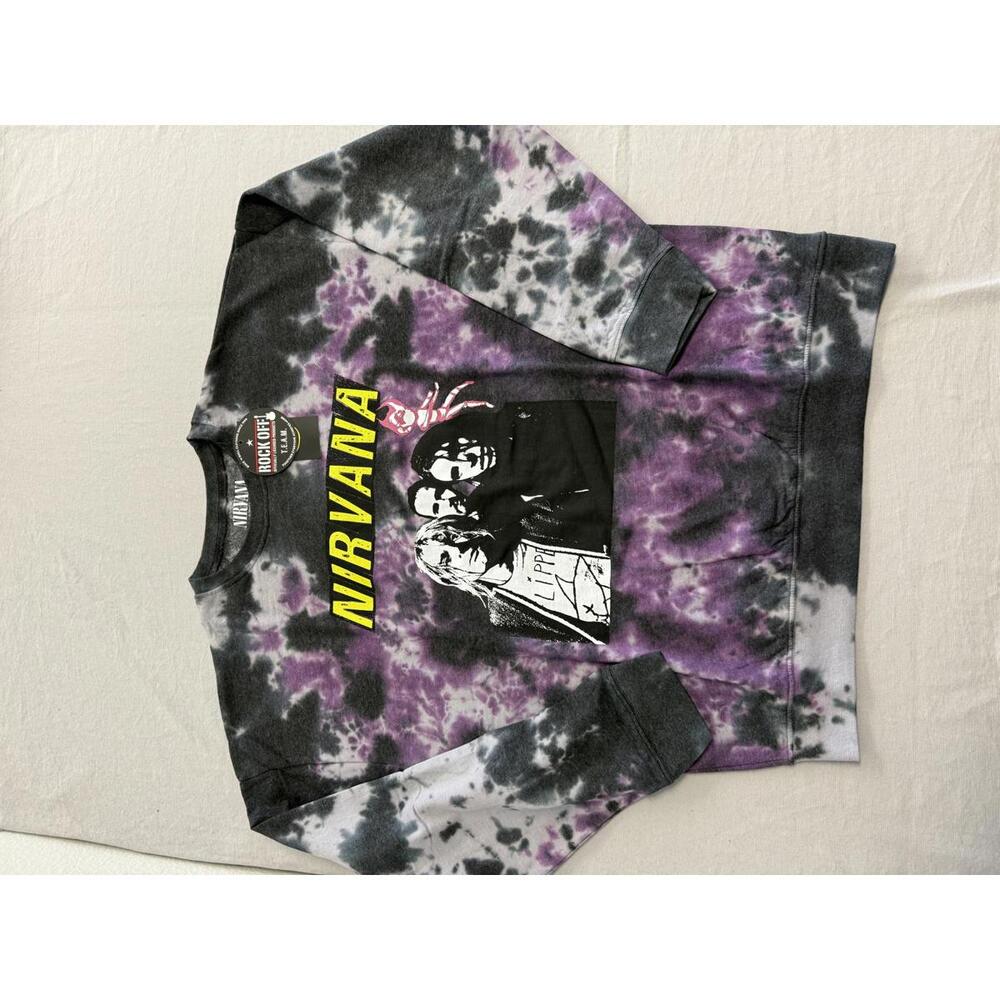Nirvana Group Tiedye Crewneck Kurt Cobain Flipper Sweatshirt